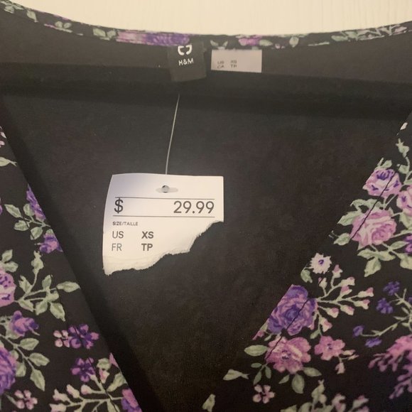 Purple and Black Floral Dress - Picture 2 of 4